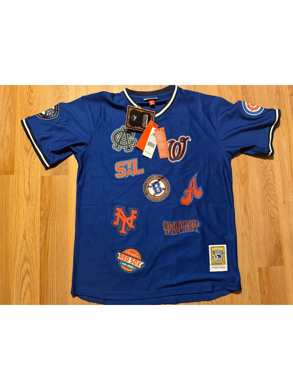 LARGE BLUE PATCH COLLECTION NEGRO LEAGUE JERSEY-HEADGEAR CLASSICS $150